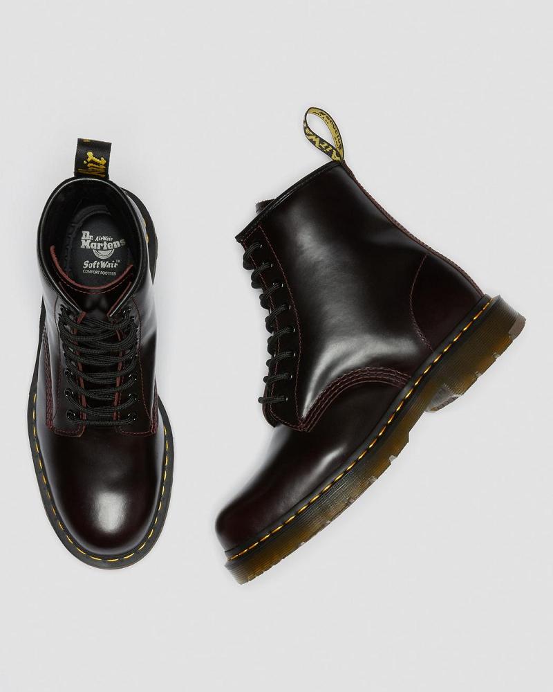 Dr Martens 1460 Slip Resistant Atlas Lær Snørestøvletter Herre Burgunder | Norge 27SGL